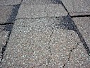 Asphalt roof shingle with cracking and deterioration